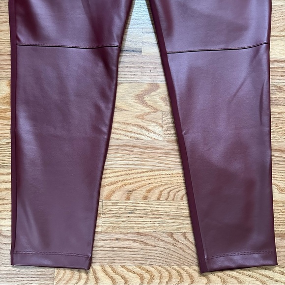 Betabrand Jett Dress Yoga Skinny Pants Faux Leather Cranberry Size XXL - Picture 7 of 13